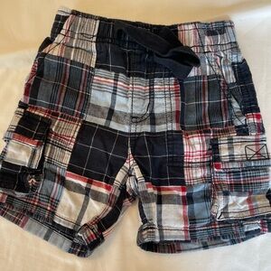 Gymboree Plaid Cargo Shorts - Black, Red, White
